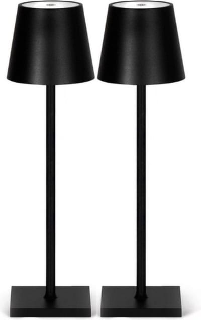 2 Stuks - Oplaadbare Tafellamp - Dimbaar - Aluminium - Bureaulamp - Waterdicht - 38CM - Nachtlamp - Zwart
