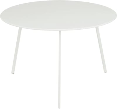Mica Decorations Seatle Bijzettafel voor Buiten - Salontafel Rond - Plantentafel en Koffietafel - H38 x Ø58 cm - Metaal - Wit