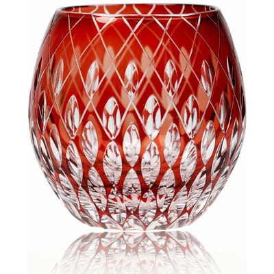 Japanse Stijl Wijnglas,Edo Kiriko Kristal Handgravering Kaleidoscoop,Regendruppel Whiskey Tumbler Collectie,Niveau Bekers Cadeaubox 330ml rood