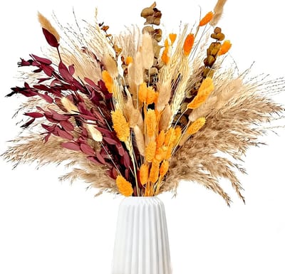 Pampasgras Boeket - Droogbloemen boeket - Natuurlijk Gedroogde Boeket - Boho Woondecoratie - Natuurlijk Bloemen - Voor Woonkamer, Slaapkamer & Bruiloft - Decoratie boeket - Decoratie Woonkamer - Romantisch - Geweldig Cadeau voor Vrouw & Man