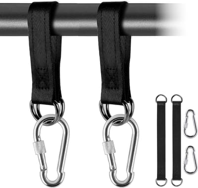 Hangmatbevestiging, 2 stuks, swinghangset, schommelbevestiging, bevestiging, bevestiging, nylon hangriem met 2 zware karabijnhaken en D-ringen voor schommelhangmatten