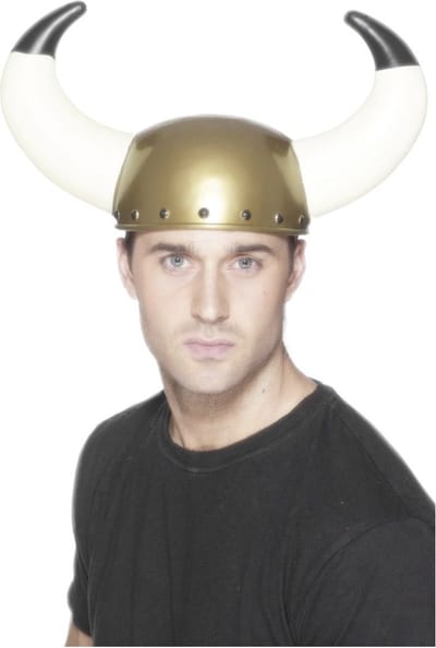 Gouden vikingen helmen voor volwassenen - Verkleed accessoires hoeden/hoofddeksels