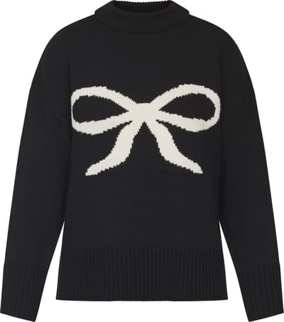 SISTERS POINT Miba-bow - Dames Trui - Black/cream - Maat S