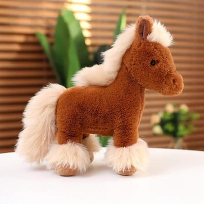Echte Paard Knuffelpoppen Knuffeldier Hoge Kwaliteit Super Realistisch Pony Knuffels Klassiek Verjaardagscadeau Voor Kinderen 25cm