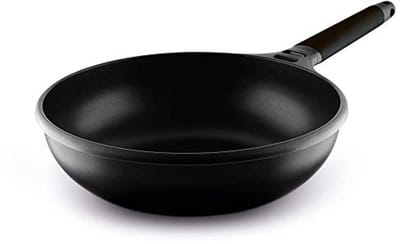 Aluminium Wok met Afneembare Handgreep voor Optimale Kookprestaties