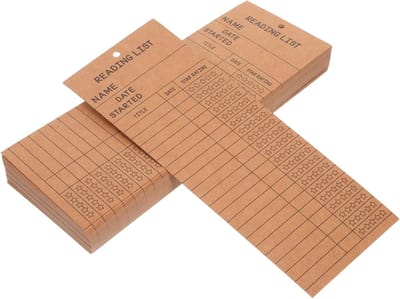 100 Geperforeerde Leeslijsten - 20×7,5 cm - Papieren Bladwijzers - Kraft Card Reading Record Notebook - Geschikt voor Studenten, Leraren, Boekenliefhebbers, School- en Thuisgebruik