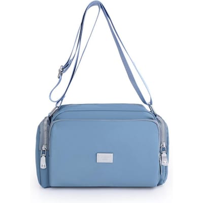Damestas Waterdichte nylon handtassen Pure kleur Mode Multifunctioneel Crossbody draagtas met grote capaciteit Casual Messenger Mum Bag blauw