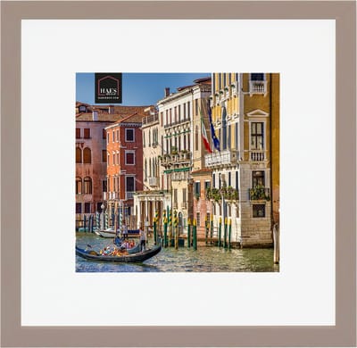 HAES DECO - Houten Fotolijst met Passe-partout Venezia bruin voor 1 foto formaat 20x20 of 30x30 -SP12831