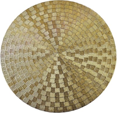 Allesken - Set van 4 placemats/tafelmat/onderlegger - Goud - Rond 38cm
