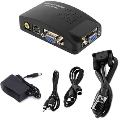 Video naar VGA Converter Adapter voor TV AV S-Video Composiet naar PC Monitor