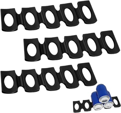 SnelShoppen - 3 Delige Flessenhouders Koelkast, Silicone Vouwbare Fleshouder, Stacking Hulp voor Flessen en Blikjes, Flesrek Koelkast, Zwart