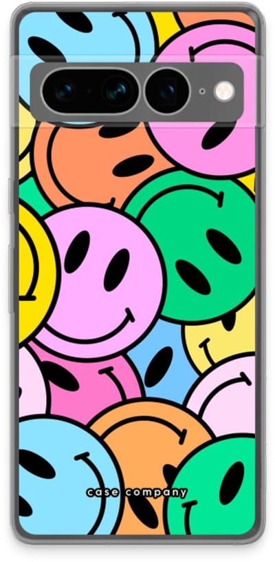 Case Company® - Hoesje geschikt voor Google Pixel 7 Pro hoesje - Smiley N°1 - Soft Cover Telefoonhoesje - Bescherming aan alle Kanten en Schermrand