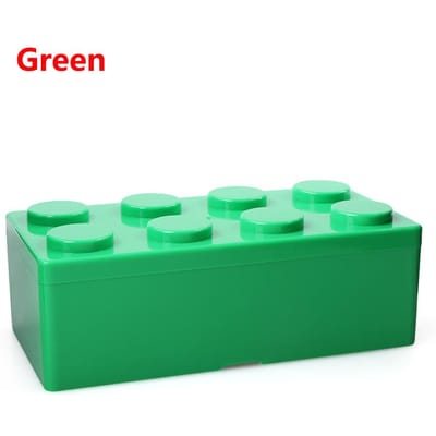 Nieuwe creatieve opbergdoos bouwsteenvormen kunststof ruimtebesparende doos bovenop desktop handige kantoorbenodigdheden groen