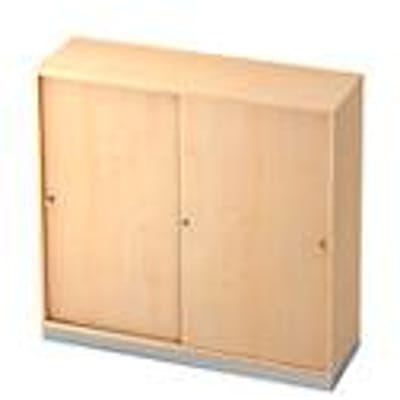 Schuifdeurkast, 3 ordnerhoogten, B 1200 x D 400 mm, esdoornpatroon