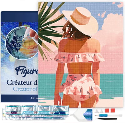 Figured'Art Diamond Painting set Volwassenen 40x50 cm met lijst Zomerschoonheid - 5D DIY Art full drill vierkante diamant - Canvas al ingelijst
