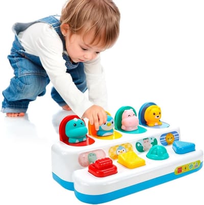 Educatief Pop-Up Speelgoed voor Baby's vanaf 12 Maanden, Motorische Vaardigheden, Vroeg Leren en Oorzaak-Gevolg Spelletjes, Perfect als Cadeau voor Pasgeborenen