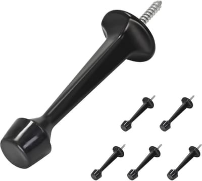 Set van 6 Stevige Deurstopper met Rubberen Punt, Zink Gietwerk