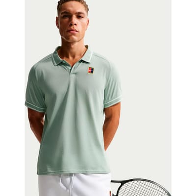 Nike Tennispolo voor heren NikeCourt Heritage - Groen- Heren, Groen