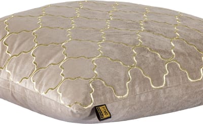 PTMD Lizze Sierkussen - 60x3x60 cm - Fluweel - Beige