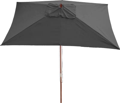Parasol Florida, tuinparasol, marktparasol, 2x3 m polyester/hout 6 kg ~ antraciet