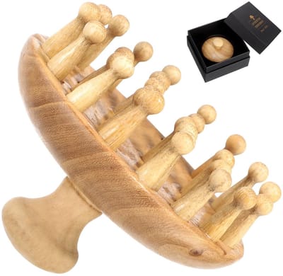 Dailygoods- Hoofdmassager Handgemaakt - Hoofdmassage Apparaat - Hoofdmassage Borstel - Diepe Ontspanning - Draagbaar - Natuurlijk Materiaal - Hoofdmassagekam