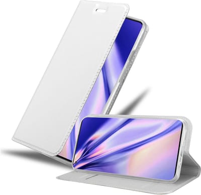 Cadorabo Hoesje geschikt voor OnePlus 8 PRO in CLASSY ZILVER - Beschermhoes met magnetische sluiting, standfunctie en kaartvakje Book Case Cover Etui