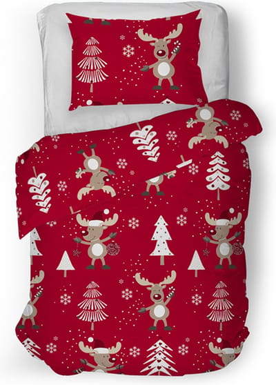 Snoozing Felicia Dekbedovertrek - Eenpersoons - 140x200/220 cm - Rood