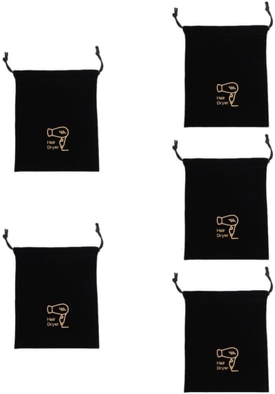 Dailygoody - Krullend Haardroger Opbergtas - Reisorganizer - Draagbare Zakken - Zwart - Herbruikbare Opbergtas - Geschikt voor Thuis en Hotel - 30x26x