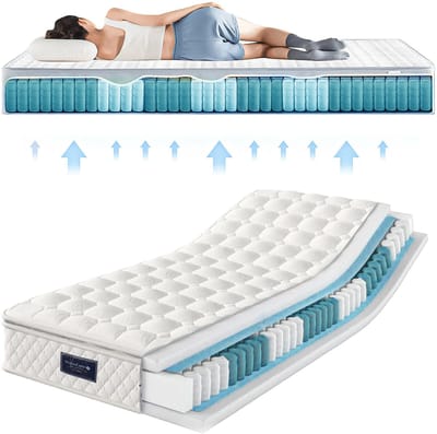 Archi Koud schuimmatras - Matras – Orthopedisch - Pocketvering matras H3 – Met microvezel hoes – 7-zones – 25 cm hoog - 90x200 cm