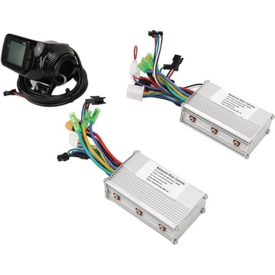 Kit Contrôleur Brushless pour Vélo Électrique 24V 36V 48V 500W 25A Batterie Lithium Double Entraînement Contrôleur de Moteur Brushless black