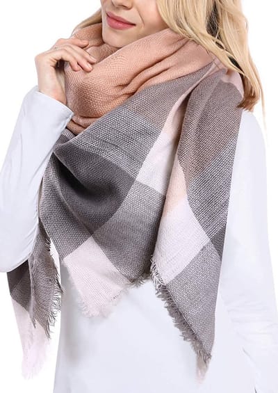 Dailygoody - Dames Sjaal - Warme Winter Sjaal - Zachte Gebreide Sjaal - Geruite Poncho - Beschermend Halsdoek - Geschikt voor Dames - Vierkant On