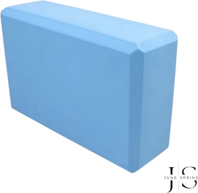 June Spring Yogablok / Yoga Schuimblok - 2 stuks - Kleur: Blauw - Hoge Kwaliteit - Luxe Yoga Blok - Foam - Set van 2 - Ronde Hoeken - Anti Slip - Premium Yogablok - Stevig & Duurzaam - Fitness & Pilates Accessoires - Home Workout / Thuis Sporten