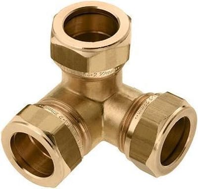 Bonfix knelkoppeling - Hoek T-koppeling - 22mm x 22mm x 22mm - Messing