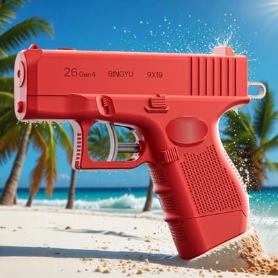 Prank Gun Waterpistool – Dubbelzijdige Grap Water Gun met Omgekeerde Spray & Geheime Trekker – Zomer Speelgoed voor Kinderen en Volwassenen – Zwembad & Strand - Kleur Rood