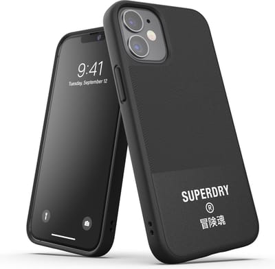 Superdry Moulded Case Canvas PC en TPU logo hoesje voor iPhone 12 mini - zwart