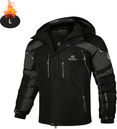 Livano Skipak - SkiBroek - Skijas - Ski Suit - Wintersport - Heren - Winter - Warm Fleece - Zwart - Maat L