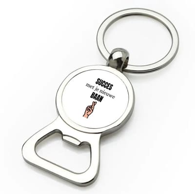 Akyol - succes met je nieuwe baan flesopener - Collega - collega - bedankje - cadeautje voor collega - kado - afscheids cadeau - 9 bij 3 cm