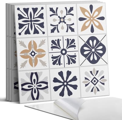 Coloray Wandpanelen Zelfklevend - Decoratieve patronen in tegels Zelfklevende Wandpanelen - 50 cm x 50 cm - Marine Wandpaneel PVC - 4 stuks - Texturen Wandpanelen Zelfklevend - Wandbord Keuken - Wandpaneel Badkamer