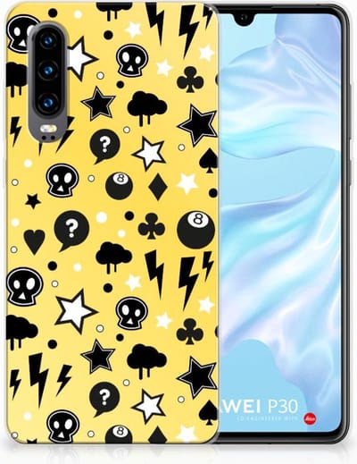 Silicone Back Case Huawei P30 Punk Geel