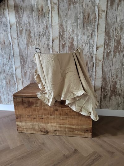 Hydrofiele doek XXL - Swaddle - Baby muslin swaddle - Kraamcadeau - Katoenen mousseline baby deken - Baby badhanddoek - Ruffels - 120x120 - Zand