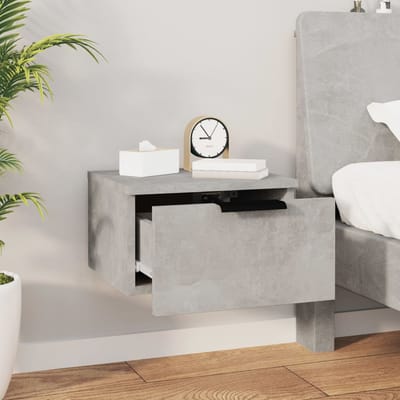 vidaXL - Nachtkastje - wandgemonteerd - 34x30x20 - cm - betongrijs
