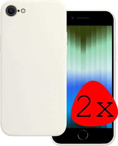 Hoesje 2 Stuks - Geschikt voor Apple iPhone SE (2022) - Sterk & Shockproof - Case Siliconen - Back Cover - Telefoon Hoes - Wit