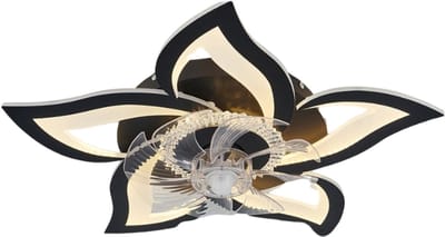 Livano Plafondventilator - Met Verlichting - Plafond Ventilator - Met Lamp - Plafonniere Met Ventilator - Met Licht - Zwart