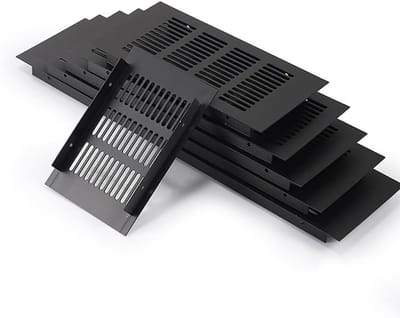 Gelegerd ventilatierooster, 1pc Ventilatieroosters van zwarte aluminiumlegering, ademend gaas Rechthoekig Garderobeontluchter Schoenenkast Kast Koelopeningen