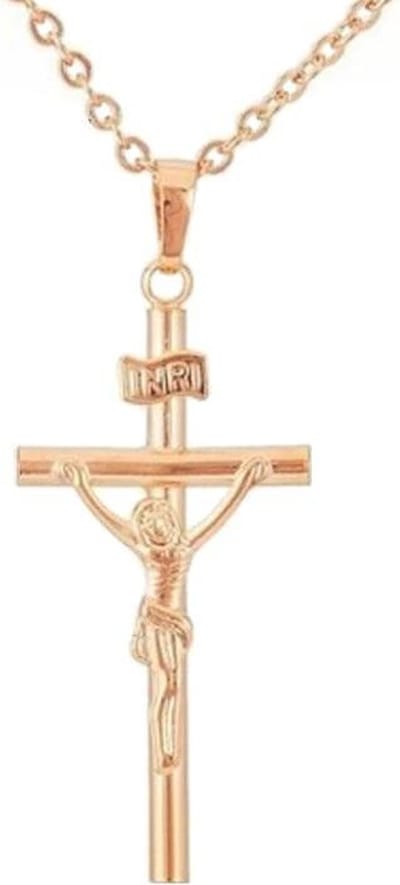 Fako Bijoux® - Ketting - Kruis - Classic - Goudkleurig