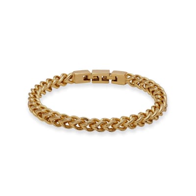 7KB-0173 - Kaliber Foxtail Chain Bracelet Extender – 20 cm – Heren Armband – Vintage Goudkleurig