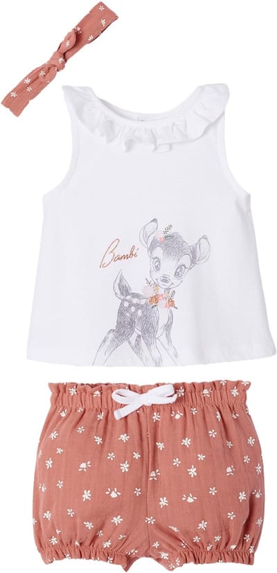 Vertbaudet DISNEY® Bambi 3-delige set voor baby's T-shirt + broekje + hoofdband