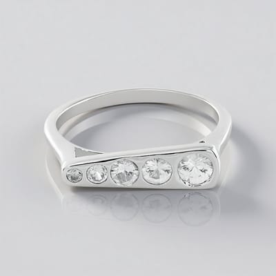 Cavill - Zilveren Ring - 925 Sterling Zilver Geplatineerd - Cambodjaanse Zirkoon 1 24 ct - Briljant Slijpsel - Elegante Bezelzetting Ring