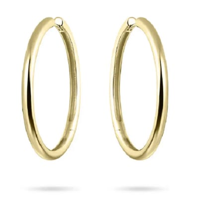 Schitterende 14K Gold Plated Gepolijste Oorringen 40 mm.