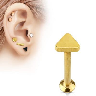 Piercing triangle 1.2x6 mm - goud - LMPiercings